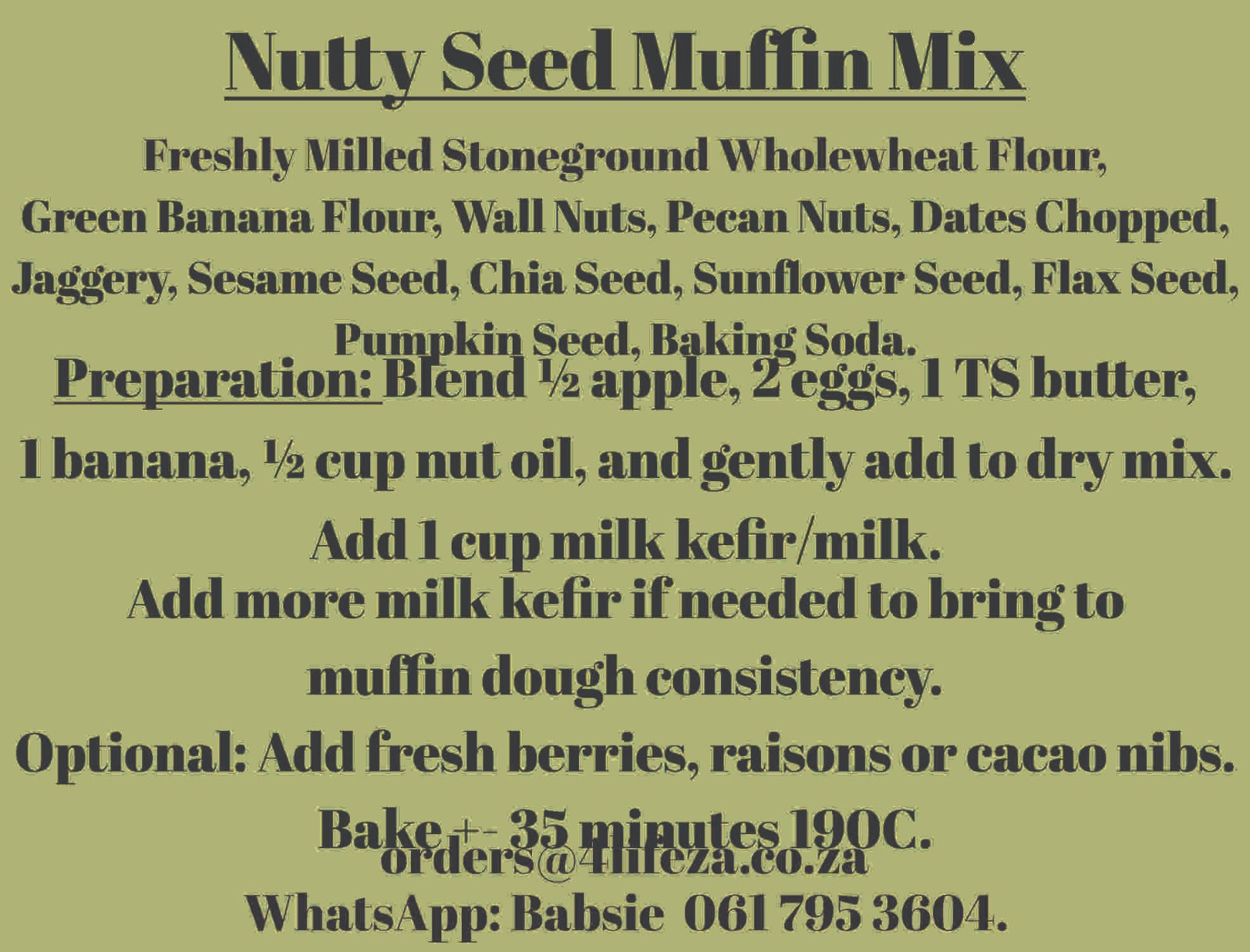 Nutty Seed Muffin Mix 500g Image