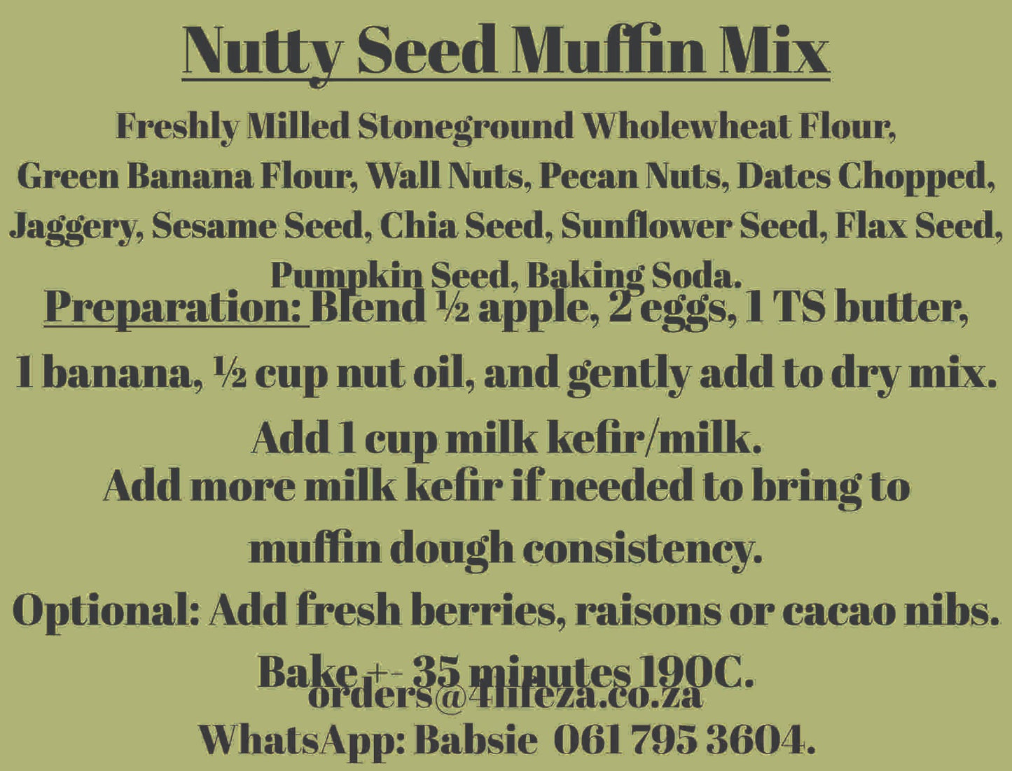 Nutty Seed Muffin Mix 500g Image
